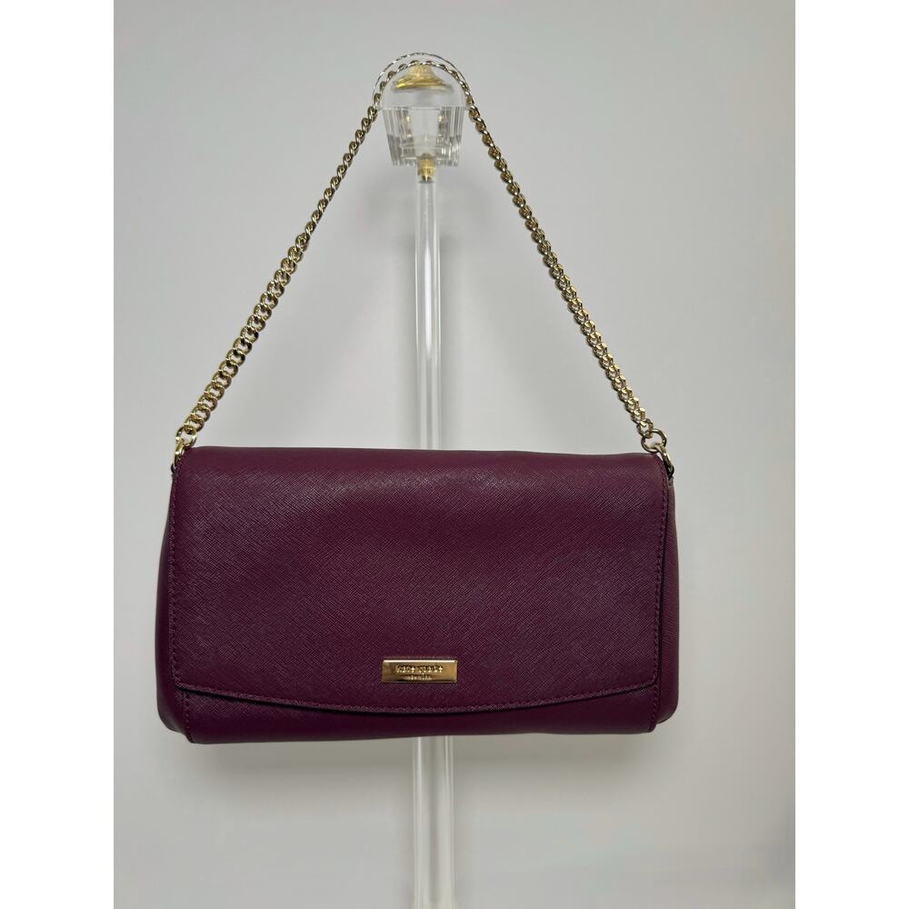 Kate Spade Laurel Way Greer Crossbody Bag in Deep Plum Saffiano - Picture 4 of 13